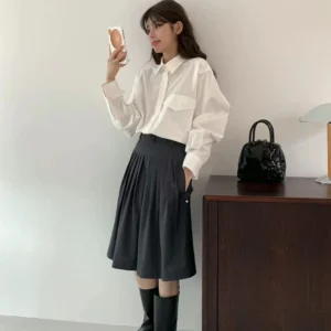 復古時尚百褶半身裙